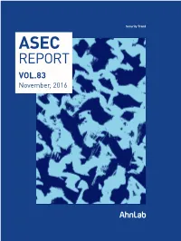 ASEC REPORT VOL.83 November, 2016 ASEC REPORT VOL.83 November, 2016