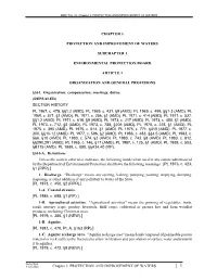 Chapter 3. PROTECTION and IMPROVEMENT of WATERS