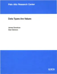 Data Types Are Values
