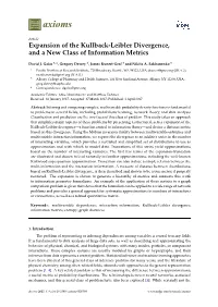 Expansion of the Kullback-Leibler Divergence, and a New Class of Information Metrics