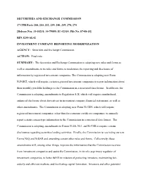 Final Rule: Investment Company Reporting Modernization