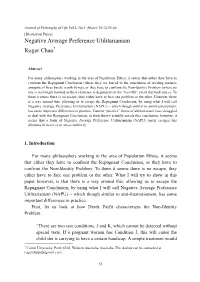 Negative Average Preference Utilitarianism Roger Chao*