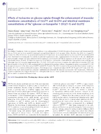 Effects of Isoleucine on Glucose Uptake Through the Enhancement Of