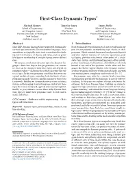 First-Class Dynamic Types (2019)