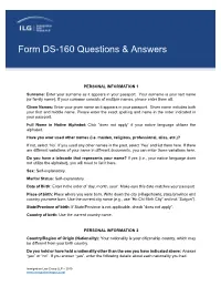 Form DS-160 Questions & Answers