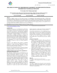 Influence of Employee Performance Assessment System on Motivation in Information Technology Industry