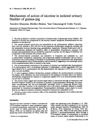Mechanism of Action of Nicotine in Isolated Urinary Bladder of Guinea-Pig