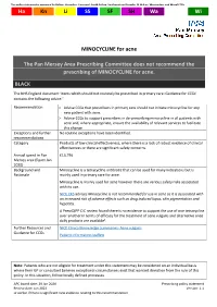 MINOCYCLINE for Acne