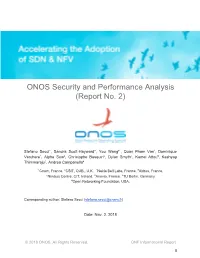 ONOS Security and Performance Analysis (Report No. 2)