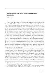 Ontography As the Study of Locally Organized Ontologies