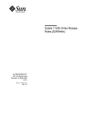 Solaris 7 5/99 Online Release Notes (Sunwrdm)