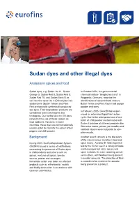 Sudan Dyes and Other Illegal Dyes