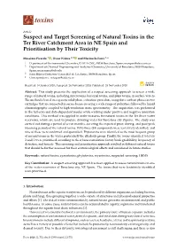 Suspect and Target Screening of Natural Toxins in the Ter River Catchment Area in NE Spain and Prioritisation by Their Toxicity