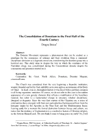 The Consolidation of Donatism in the First Half of the Fourth Century Dragoş Boicu1