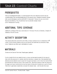 Unit 23: Control Charts