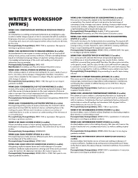 Writer's Workshop (WRWS) 1