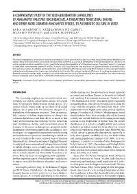 A Comparative Study of the Seed Germination Capabilities Of