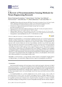 A Review of Neurotransmitters Sensing Methods for Neuro-Engineering Research