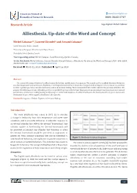 Alliesthesia. Up-Date of the Word and Concept