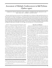 Assessment of Multiple Cardiocentesis in Ball Pythons (&lt;I