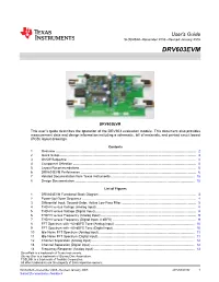 DRV603EVM User's Guide (Rev. A