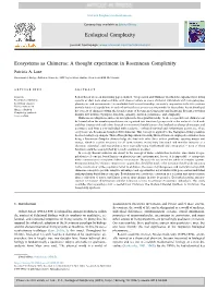 Ecosystems As Chimeras: a Thought Experiment in Rosennean Complexity