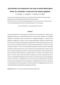 Gold Extraction from Paleochannel Ores Using an Aerated Alkaline Glycine Lixiviant for Consideration in Heap and In-Situ Leaching Applications E.A