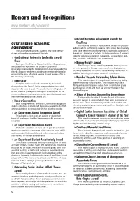 Honors and Recognitions Honors and Recognitions Honors and Recognitions