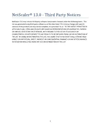 Netscaler® 13.0 - Third Party Notices