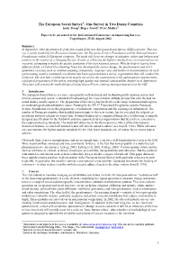 One Survey in Two Dozen Countries Ineke Stoop2, Roger Jowell3, Peter Mohler4