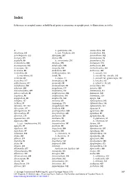 References to Accepted Names in Bold-Faced Print, to Synonyms in Upright Print, to Illustrations in Italics