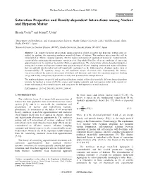 Saturation Properties and Density-Dependent Interactions Among Nuclear and Hyperon Matter