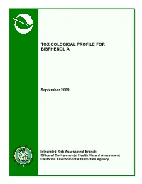 Toxicological Profile for Bisphenol A