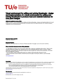Visual Environment for Editing and Solving Flowsheets : Design