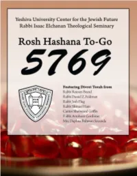 Yeshiva University • Rosh Hashana To-Go • Tishrei 5769