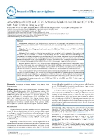 Association of CD69 and CD 25 Activation Markers on CD4 And