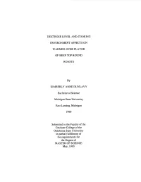 Dextrose Level and Cooking Environment Affects on Warmed-Over Flavor of Beef Top Round Roasts