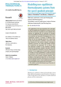 Modelling Non-Equilibrium Thermodynamic Systems from The