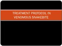 Snakebite Treatment Protocol
