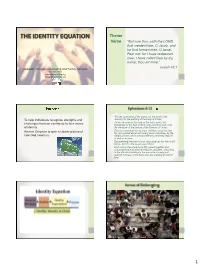 The Identity Equation Handout