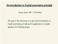 An Introduction to Fractal Uncertainty Principle