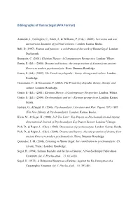 Bibliography of Hanna Segal (APA Format)