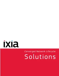 Converged Network Lifecycle Solutions Table of Contents