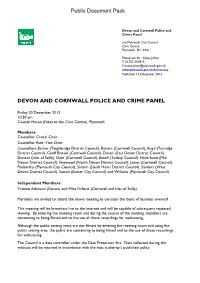 Devon and Cornwall Police and Crime Panel