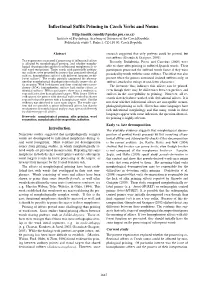 Inflectional Suffix Priming in Czech Verbs and Nouns