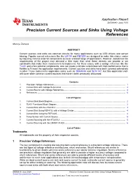 Precision Current Sources and Sinks Using Voltage References