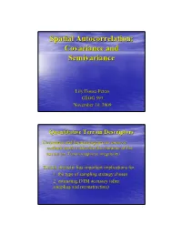 Spatial Autocorrelation: Covariance and Semivariance Semivariance