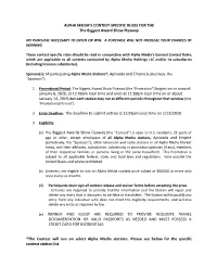 ALPHA MEDIA's CONTEST-SPECIFIC RULES for the The