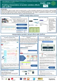 Enabling Interpretation of Protein Variation Effects with Uniprot