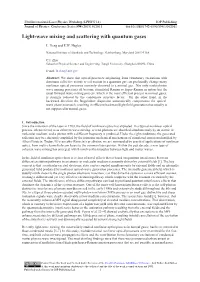 Light-Wave Mixing and Scattering with Quantum Gases